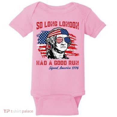 So Long London George Washington Patriotic Baby Bodysuit