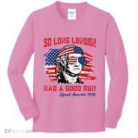 So Long London George Washington Patriotic Kids Long Sleeve Shirt thumb 0