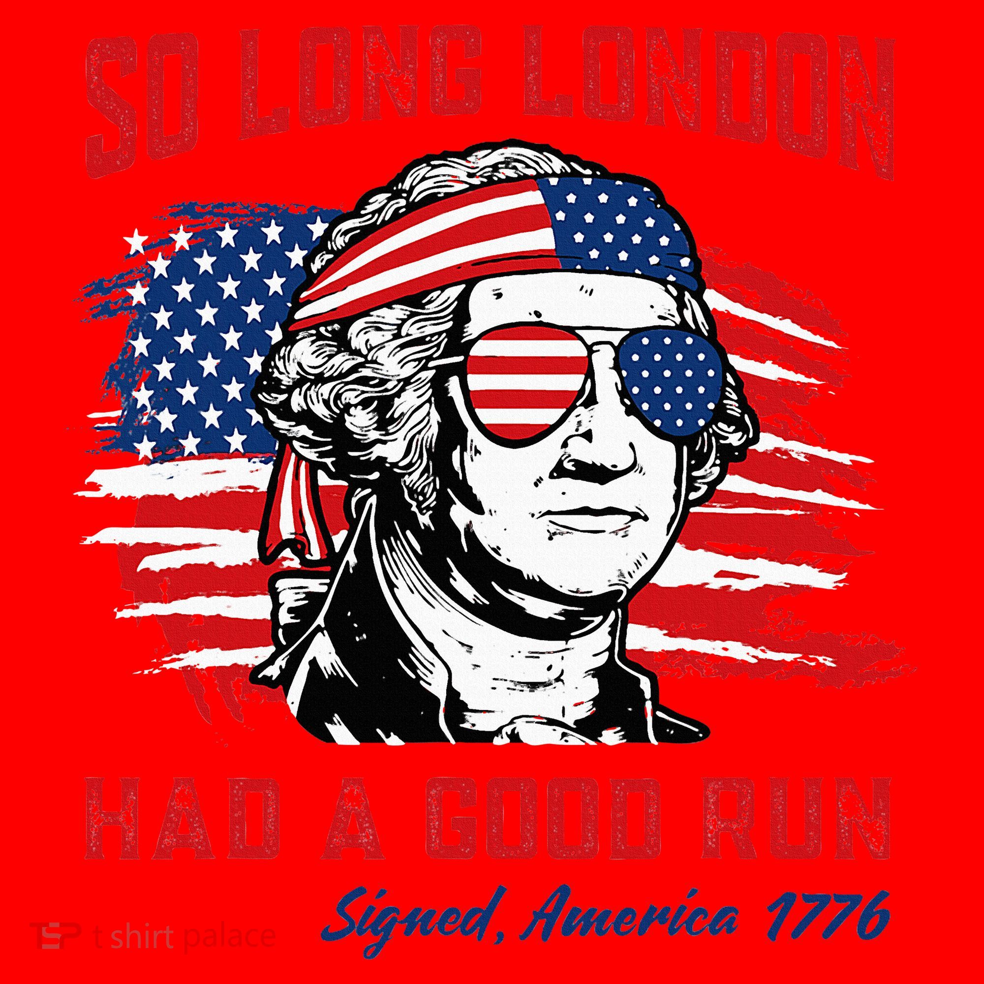 So Long London George Washington Patriotic Santa Hat