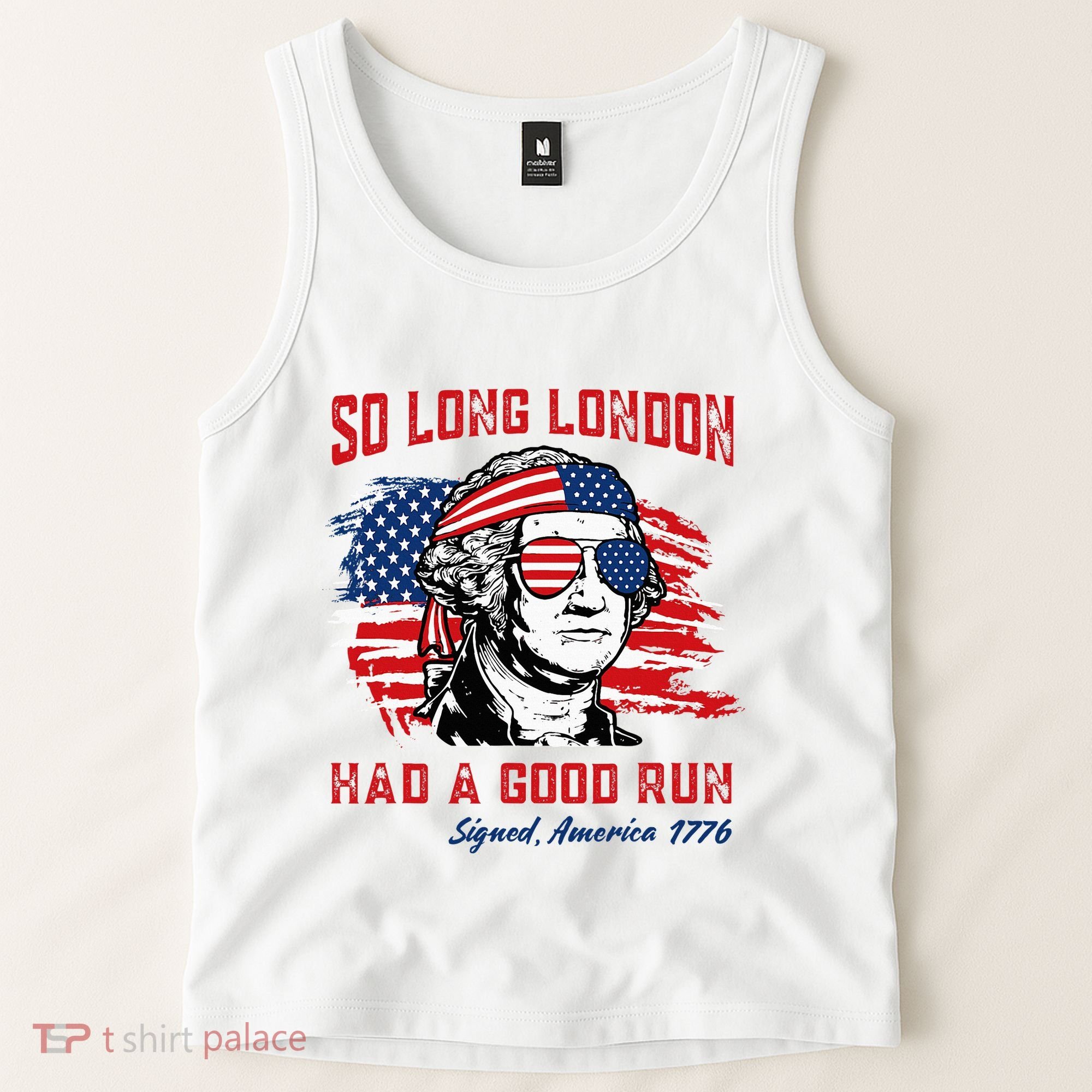 So Long London George Washington Patriotic Tank Top
