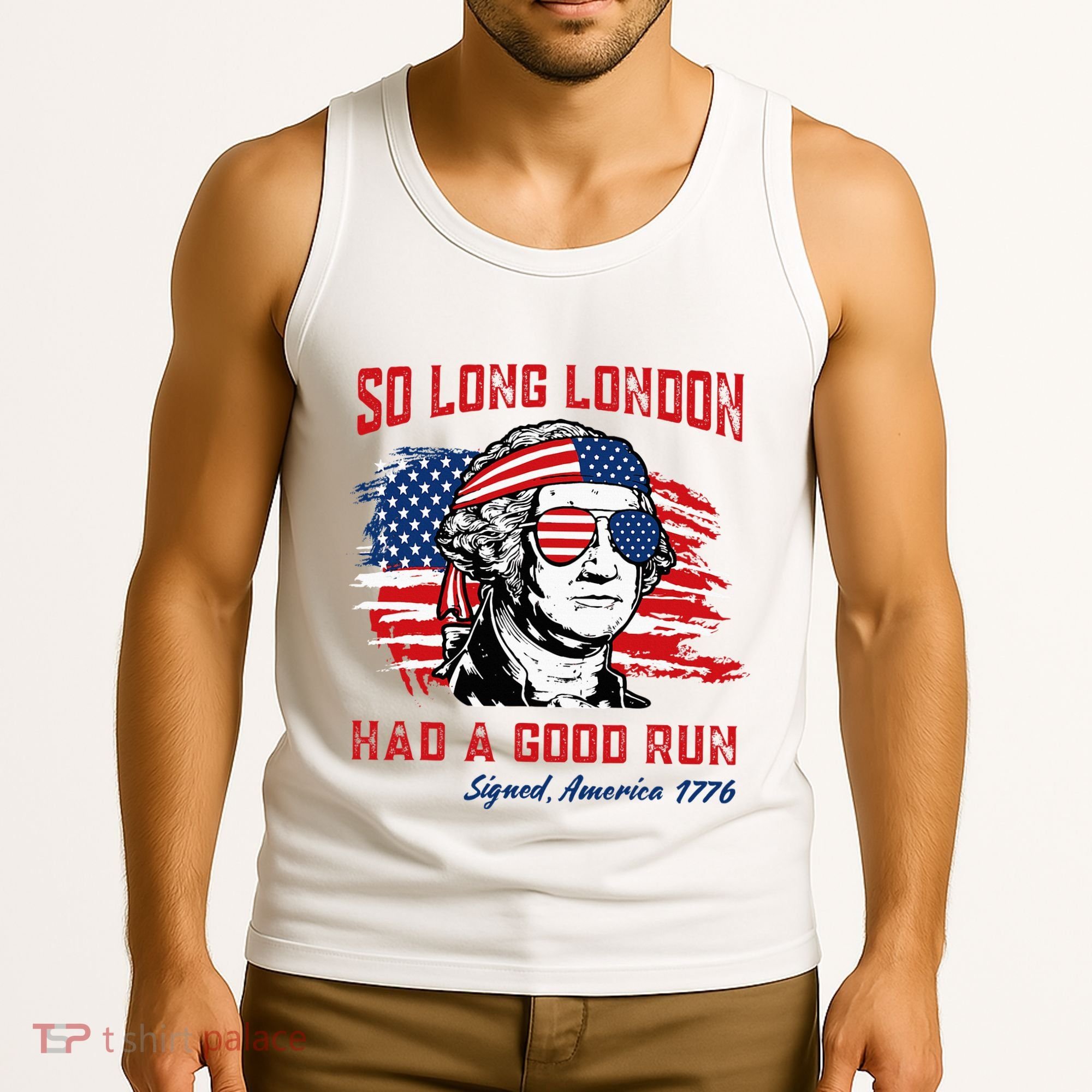 So Long London George Washington Patriotic Tank Top