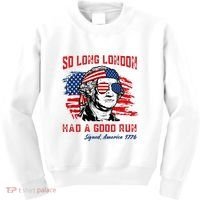 So Long London George Washington Patriotic Kids Sweatshirt thumb 0
