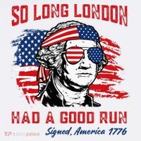 So Long London George Washington Patriotic Kids Sweatshirt thumb 2