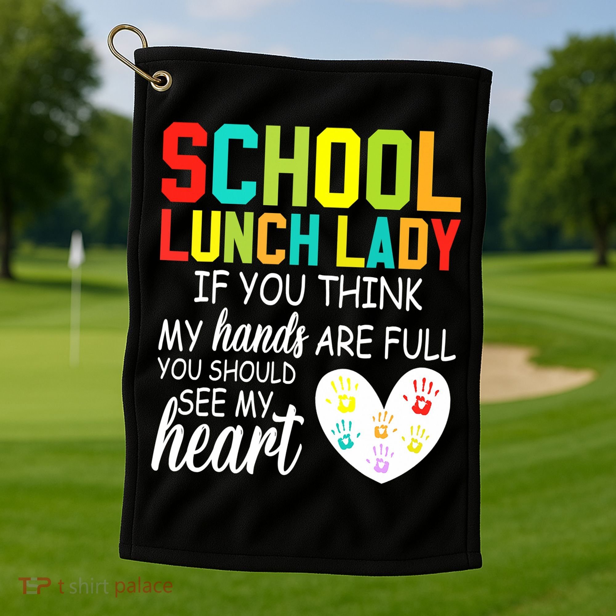 School Lunch Lady Squad Funny School Golf Towel