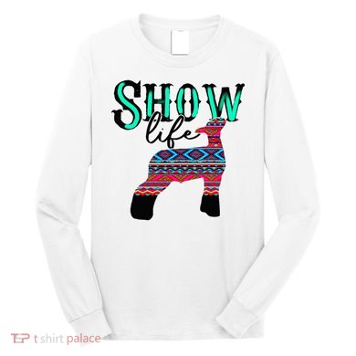 Show Life Livestock Lamb Show Market Aztec Serape Long Sleeve Shirt