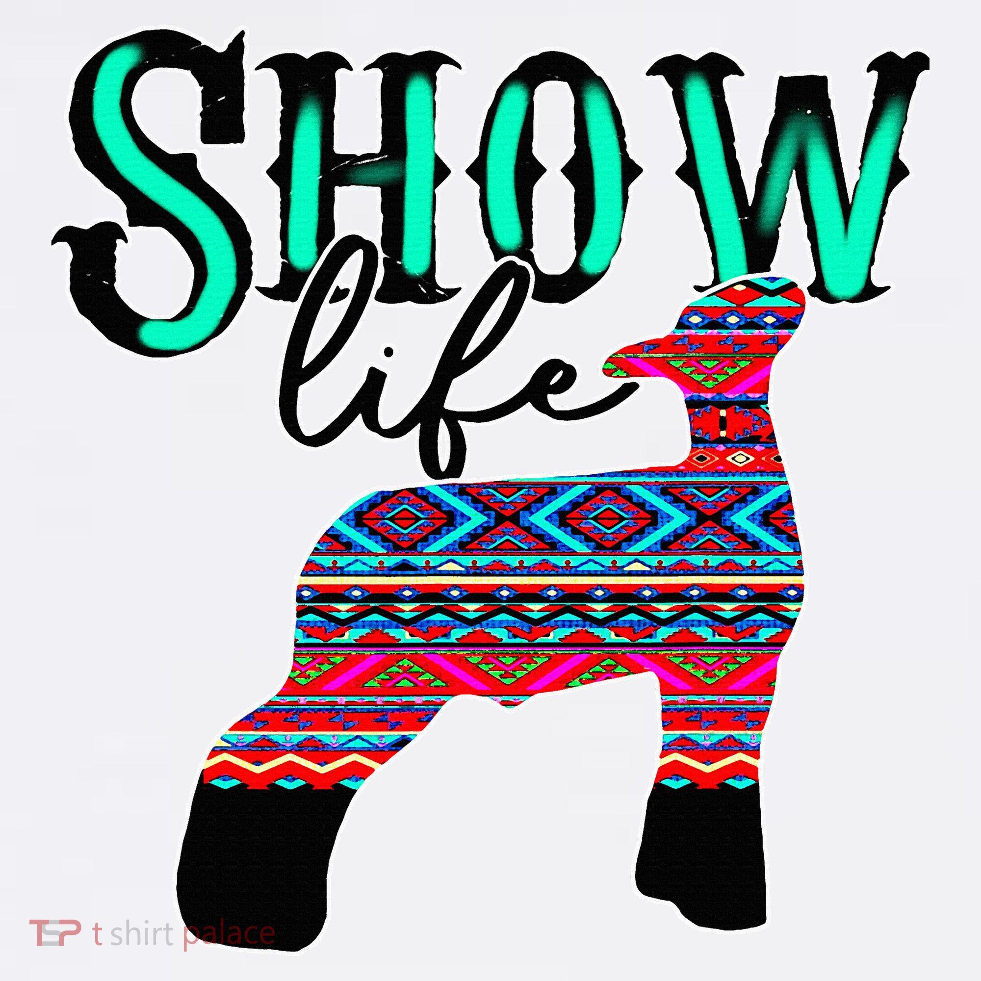 Show Life Livestock Lamb Show Market Aztec Serape Long Sleeve Shirt