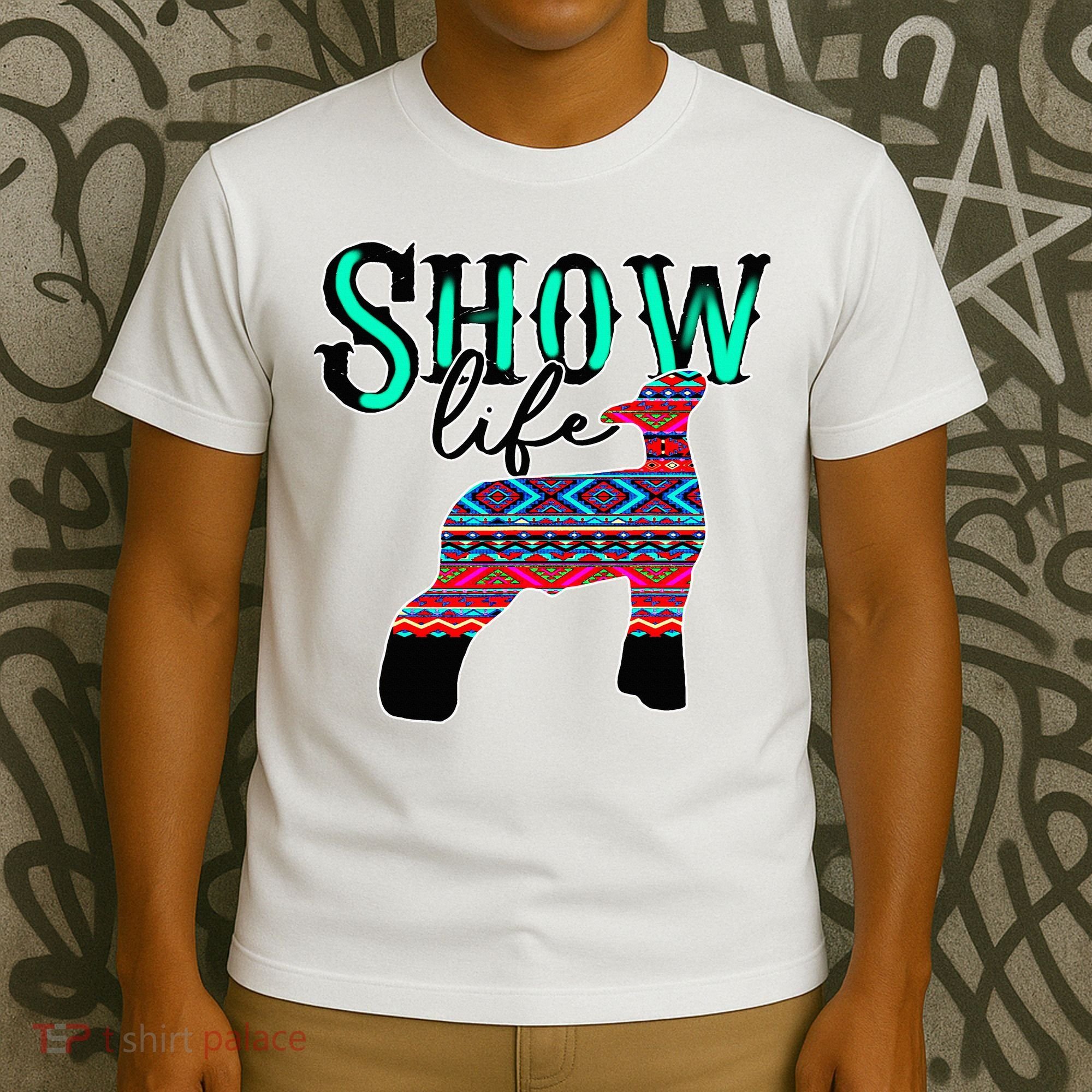 Show Life Livestock Lamb Show Market Aztec Serape T-Shirt