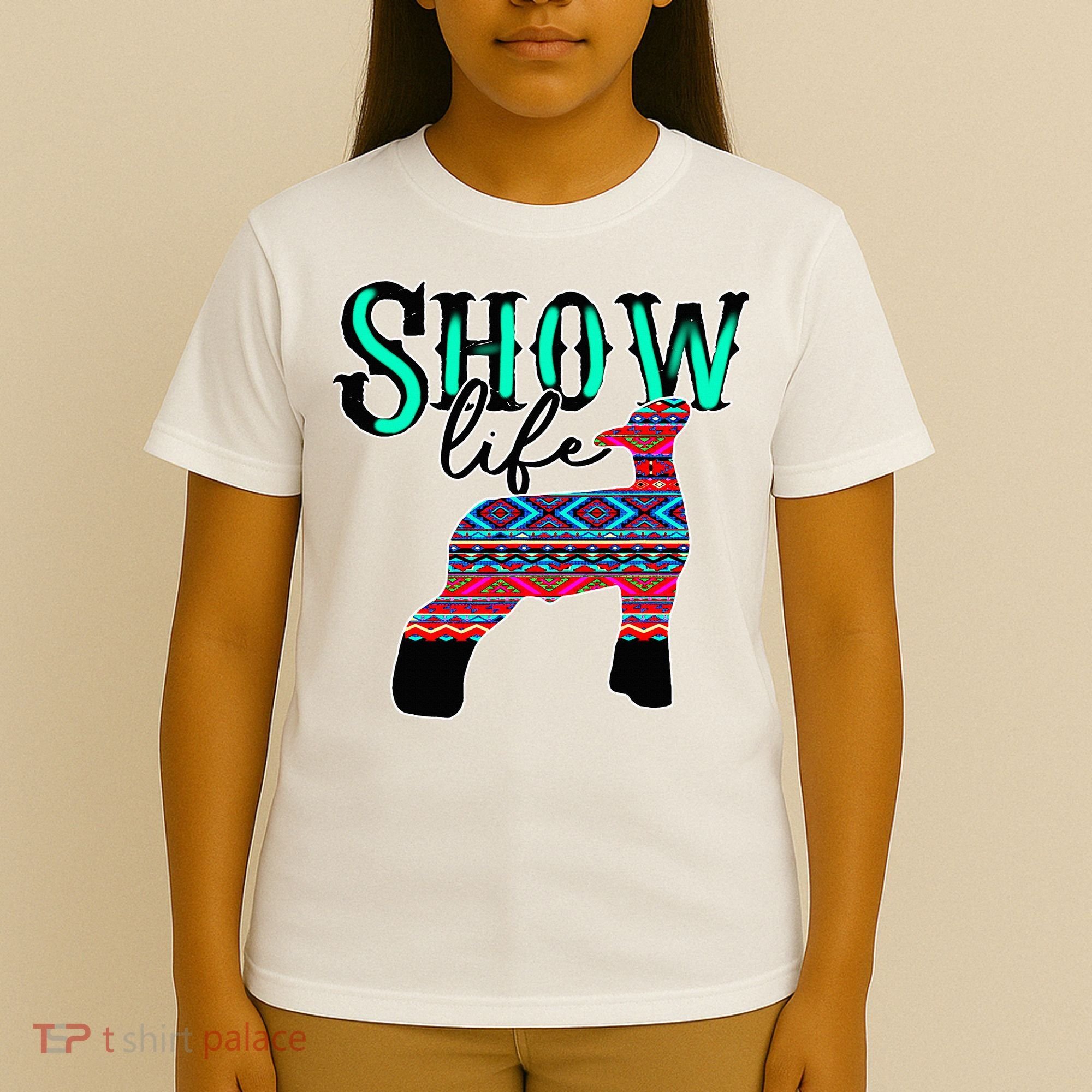 Show Life Livestock Lamb Show Market Aztec Serape T-Shirt
