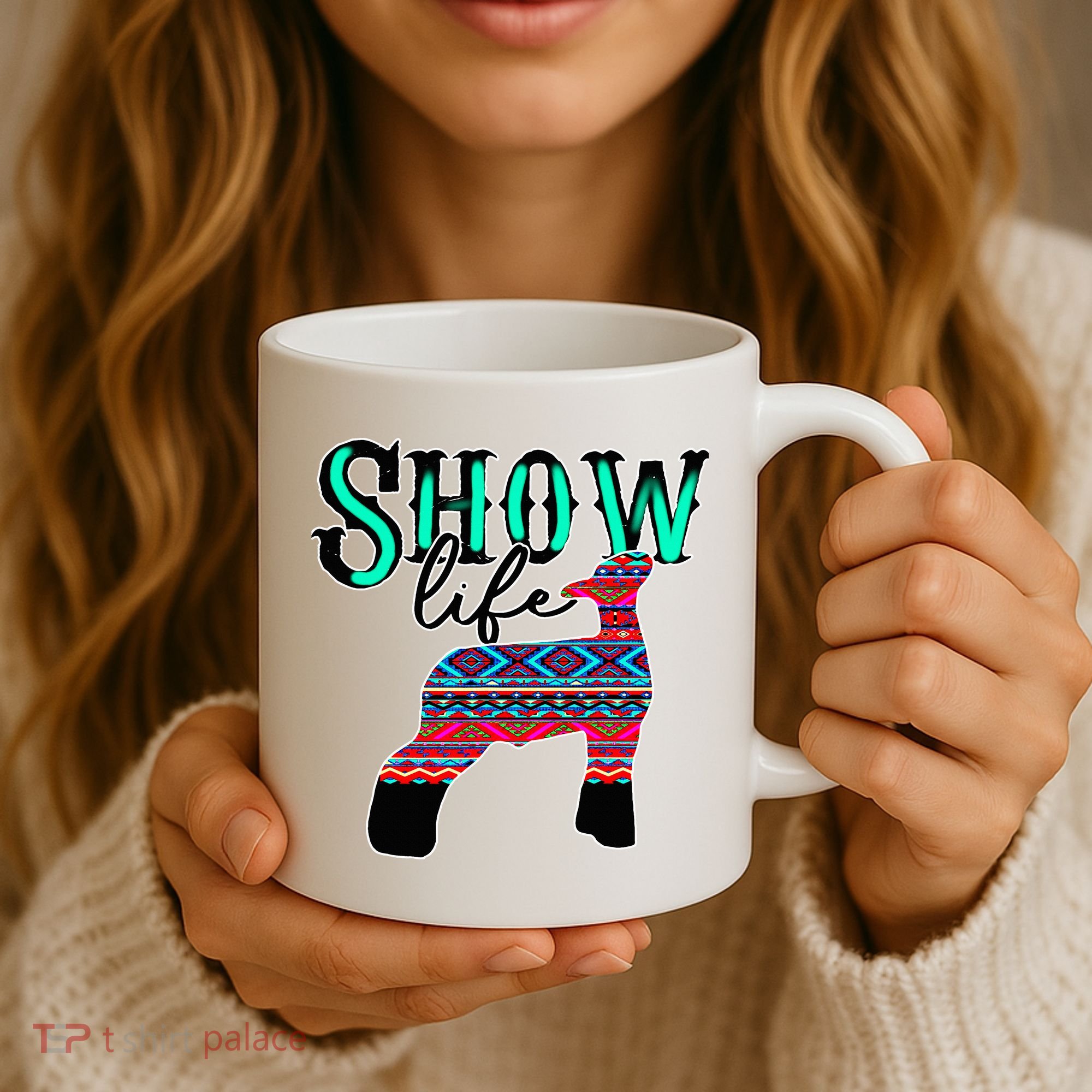 Show Life Livestock Lamb Show Market Aztec Serape Coffee Mug