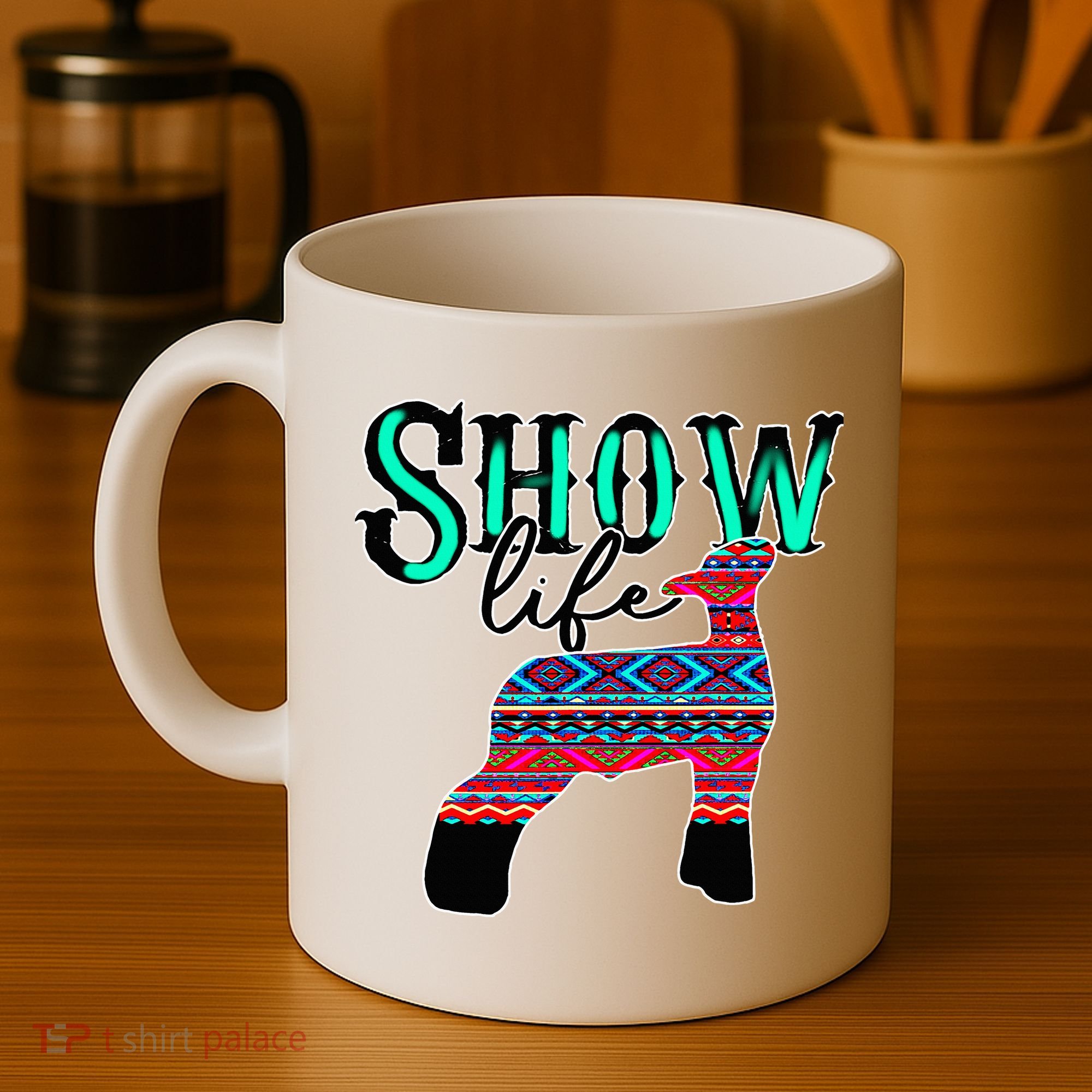 Show Life Livestock Lamb Show Market Aztec Serape Coffee Mug