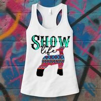 Show Life Livestock Lamb Show Market Aztec Serape Women's Tank Top thumb 3