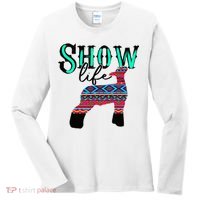 Show Life Livestock Lamb Show Market Aztec Serape Women's Long Sleeve Shirt thumb 0