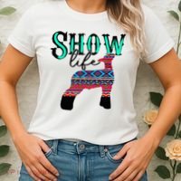 Show Life Livestock Lamb Show Market Aztec Serape Women's T-Shirt thumb 2