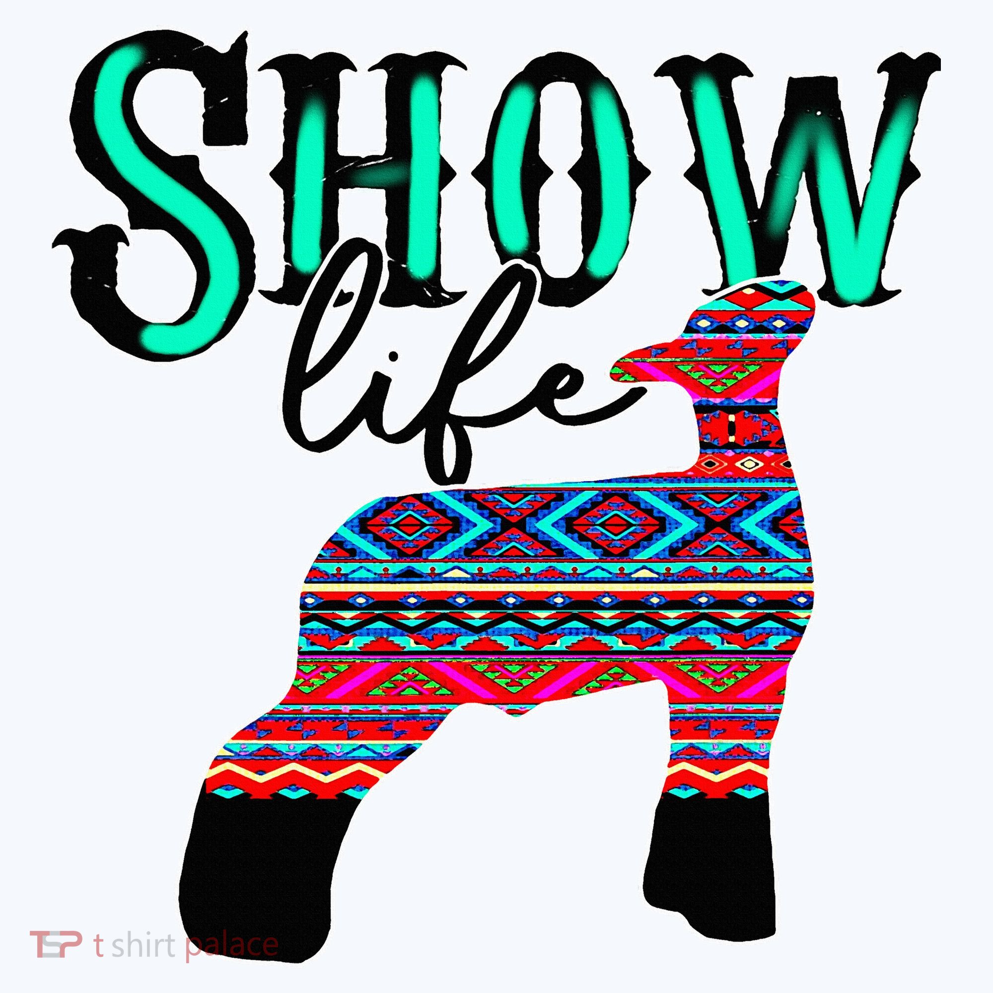 Show Life Livestock Lamb Show Market Aztec Serape Women's T-Shirt