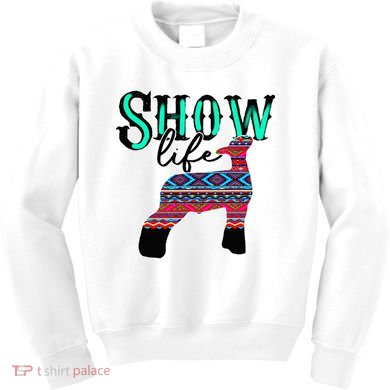 Show Life Livestock Lamb Show Market Aztec Serape Kids Sweatshirt