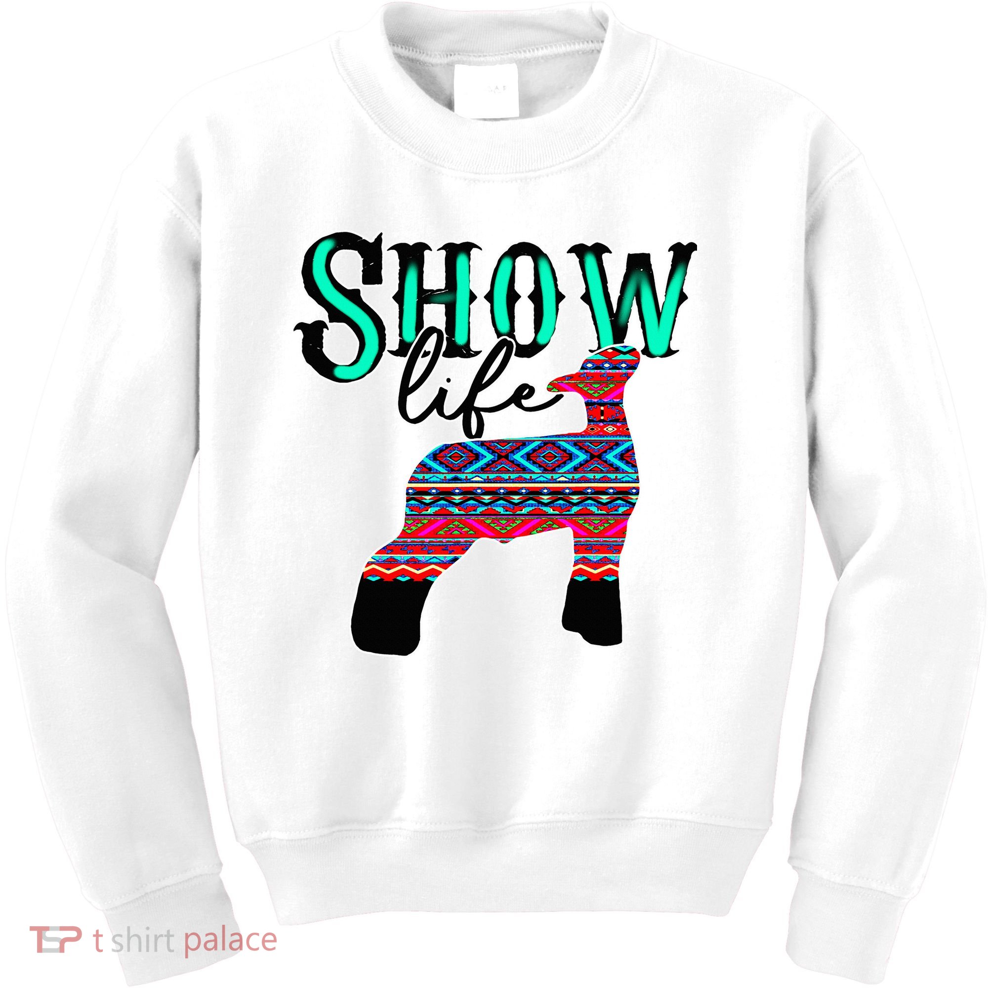 Show Life Livestock Lamb Show Market Aztec Serape Kids Sweatshirt
