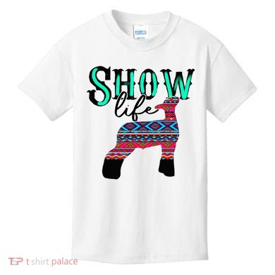 Show Life Livestock Lamb Show Market Aztec Serape Kids T-Shirt