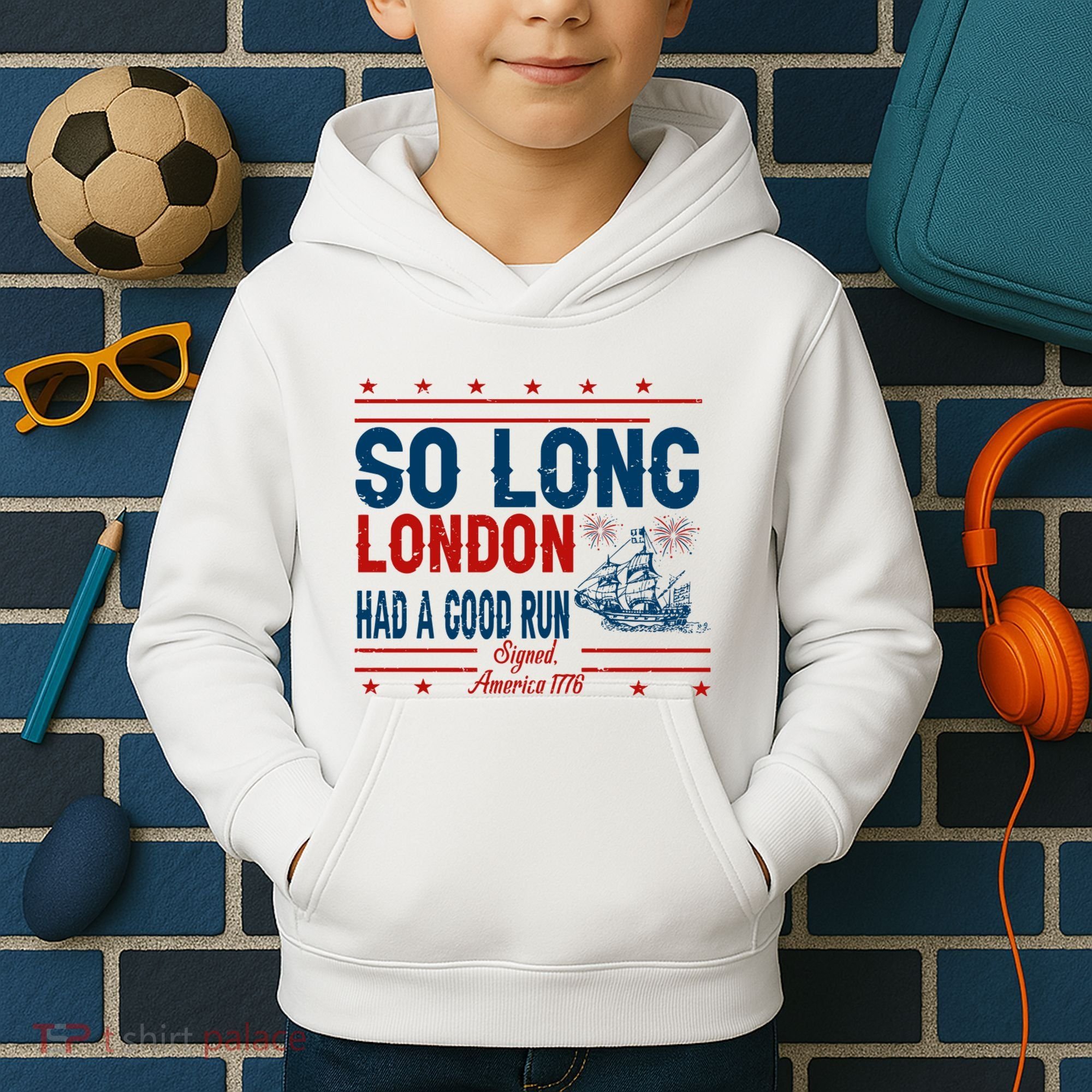 So Long London Had A Good Run American Ship Ttdp Kids Hoodie