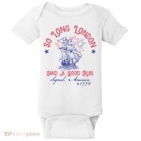 So Long London Had A Good Run Funny 4th Of July Baby Bodysuit thumb 0
