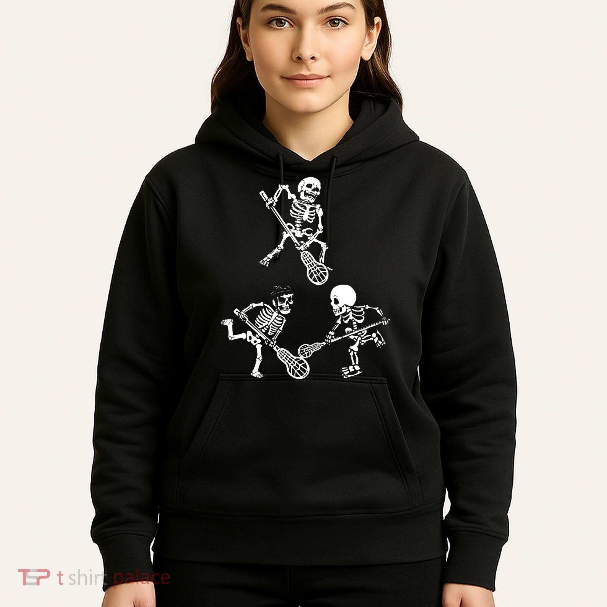 Skeleton Lacrosse Lover Spooky Vibes Halloween Costume Hoodie