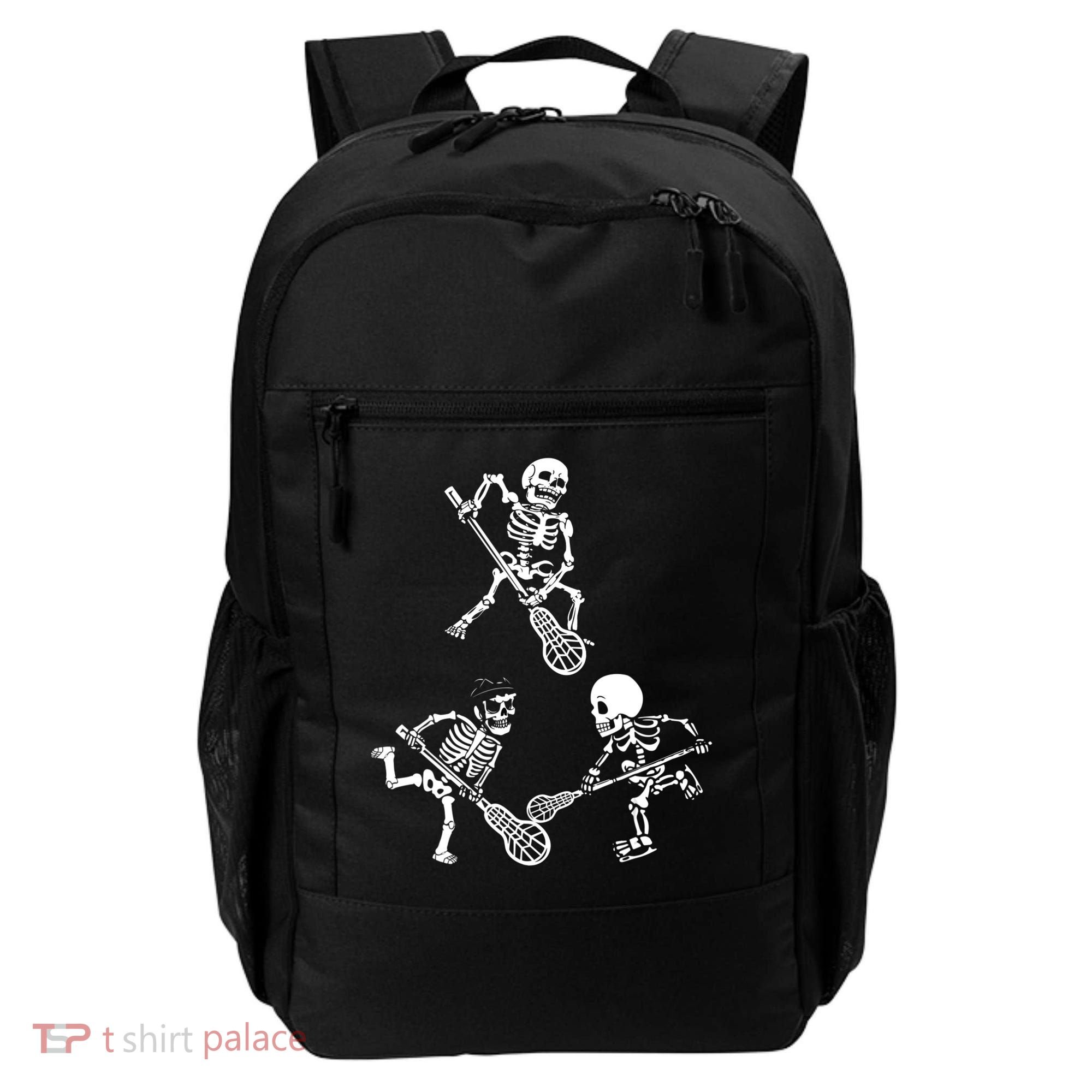 Skeleton Lacrosse Lover Spooky Vibes Halloween Costume Backpack