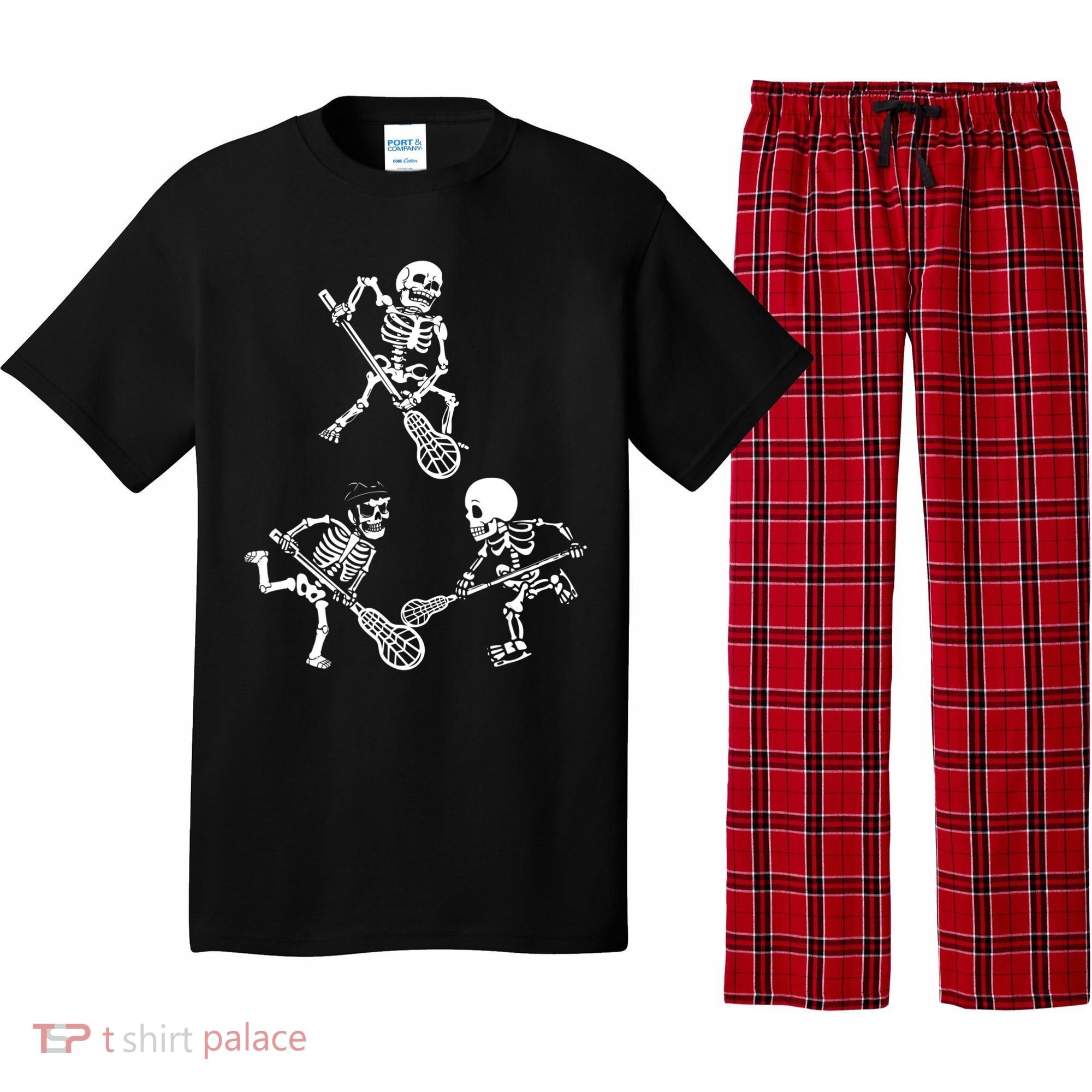 Skeleton Lacrosse Lover Spooky Vibes Halloween Costume Pajama Set