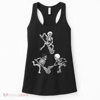 Skeleton Lacrosse Lover Spooky Vibes Halloween Costume Women's Tank Top thumb 0