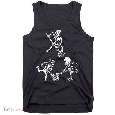 Skeleton Lacrosse Lover Spooky Vibes Halloween Costume Tank Top