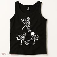 Skeleton Lacrosse Lover Spooky Vibes Halloween Costume Tank Top thumb 2