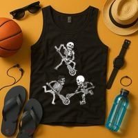 Skeleton Lacrosse Lover Spooky Vibes Halloween Costume Tank Top thumb 4