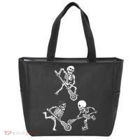 Skeleton Lacrosse Lover Spooky Vibes Halloween Costume Tote Bag thumb 0