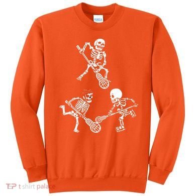 Skeleton Lacrosse Lover Spooky Vibes Halloween Costume Sweatshirt