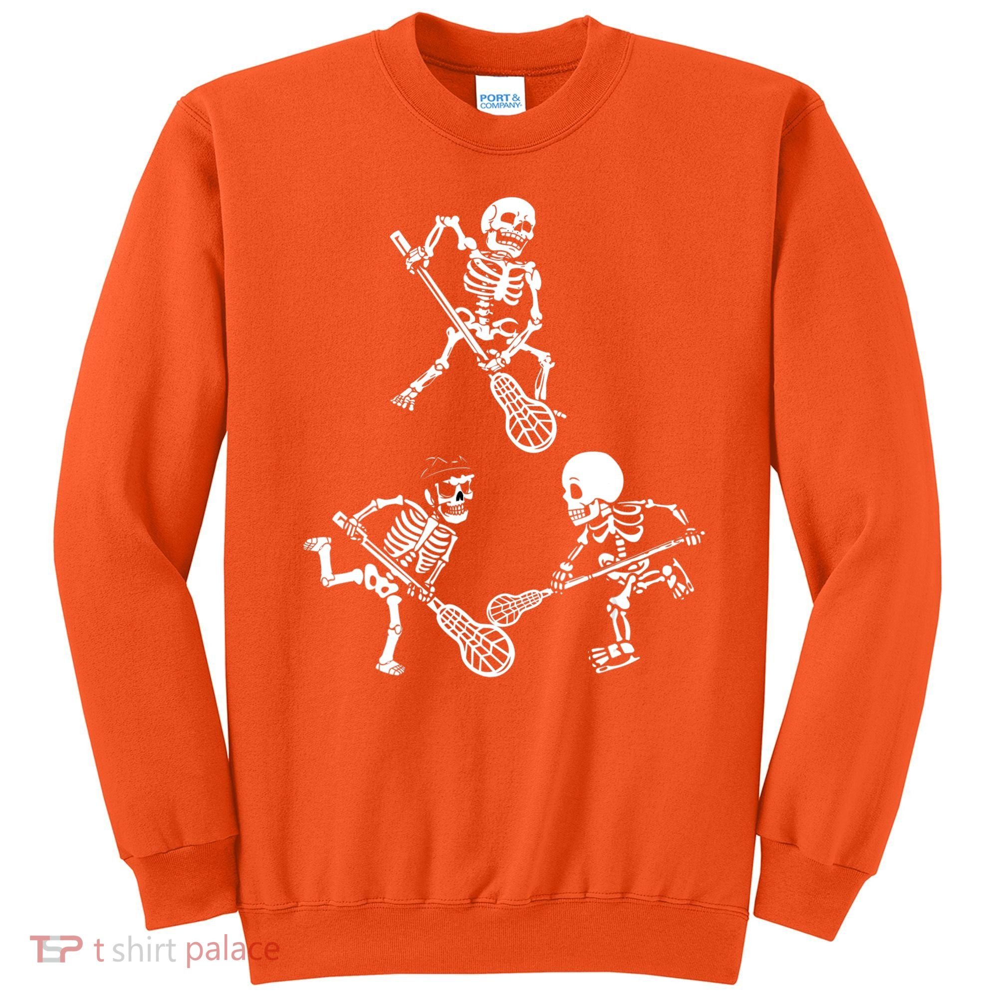 Skeleton Lacrosse Lover Spooky Vibes Halloween Costume Sweatshirt