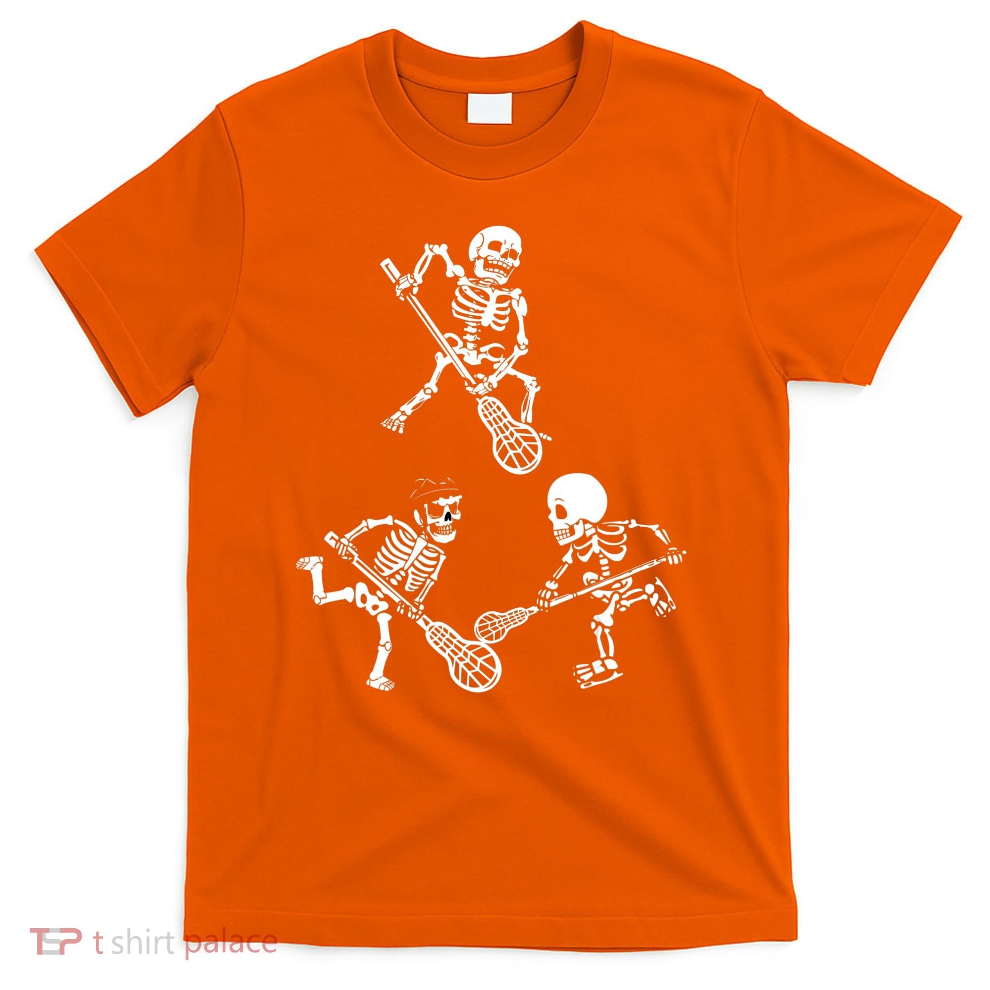 Skeleton Lacrosse Lover Spooky Vibes Halloween Costume T-Shirt