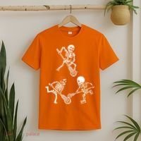 Skeleton Lacrosse Lover Spooky Vibes Halloween Costume T-Shirt thumb 2