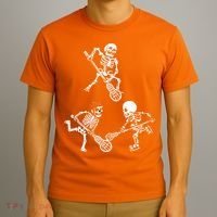 Skeleton Lacrosse Lover Spooky Vibes Halloween Costume T-Shirt thumb 3