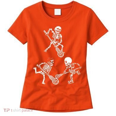 Skeleton Lacrosse Lover Spooky Vibes Halloween Costume Women's T-Shirt