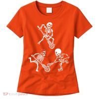 Skeleton Lacrosse Lover Spooky Vibes Halloween Costume Women's T-Shirt thumb 0