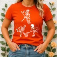 Skeleton Lacrosse Lover Spooky Vibes Halloween Costume Women's T-Shirt thumb 2