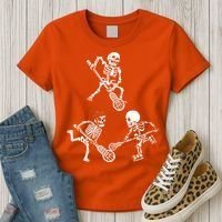 Skeleton Lacrosse Lover Spooky Vibes Halloween Costume Women's T-Shirt thumb 3