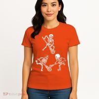 Skeleton Lacrosse Lover Spooky Vibes Halloween Costume Women's T-Shirt thumb 4