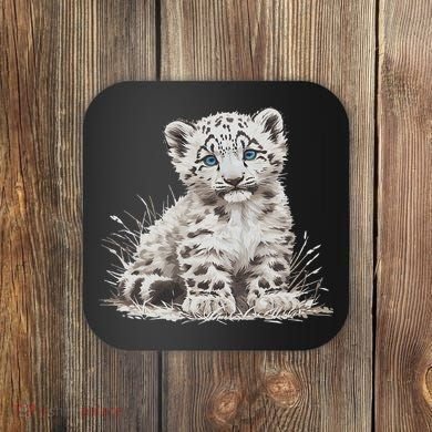 Snow Leopards Lovers Snow Leopard Coaster