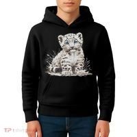 Snow Leopards Lovers Snow Leopard Kids Hoodie thumb 4