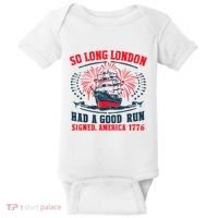So Long London Had A Good Run Funny 4th Of July Baby Bodysuit thumb 0