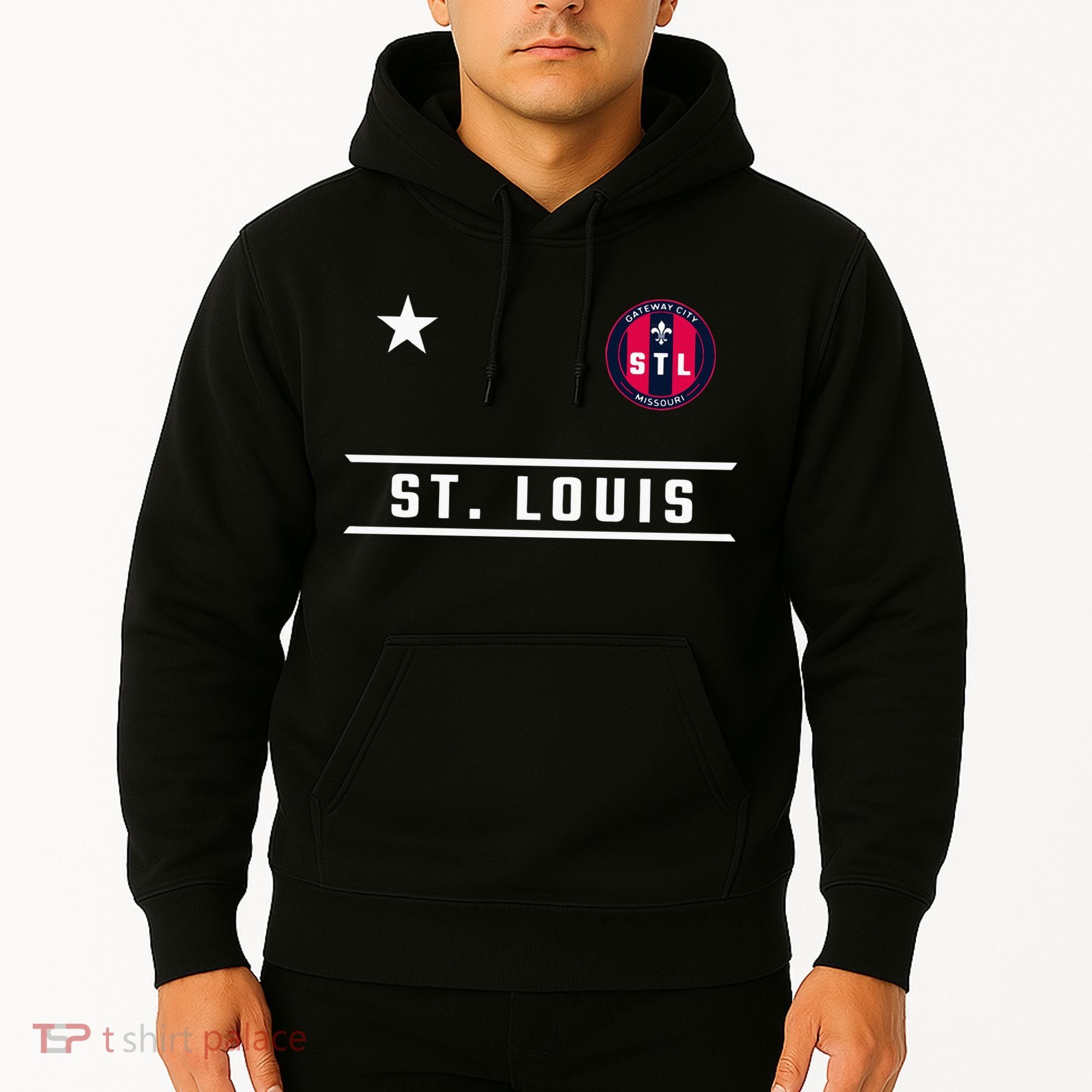 St Louis Missouri Fleur De Lis Badge Hoodie