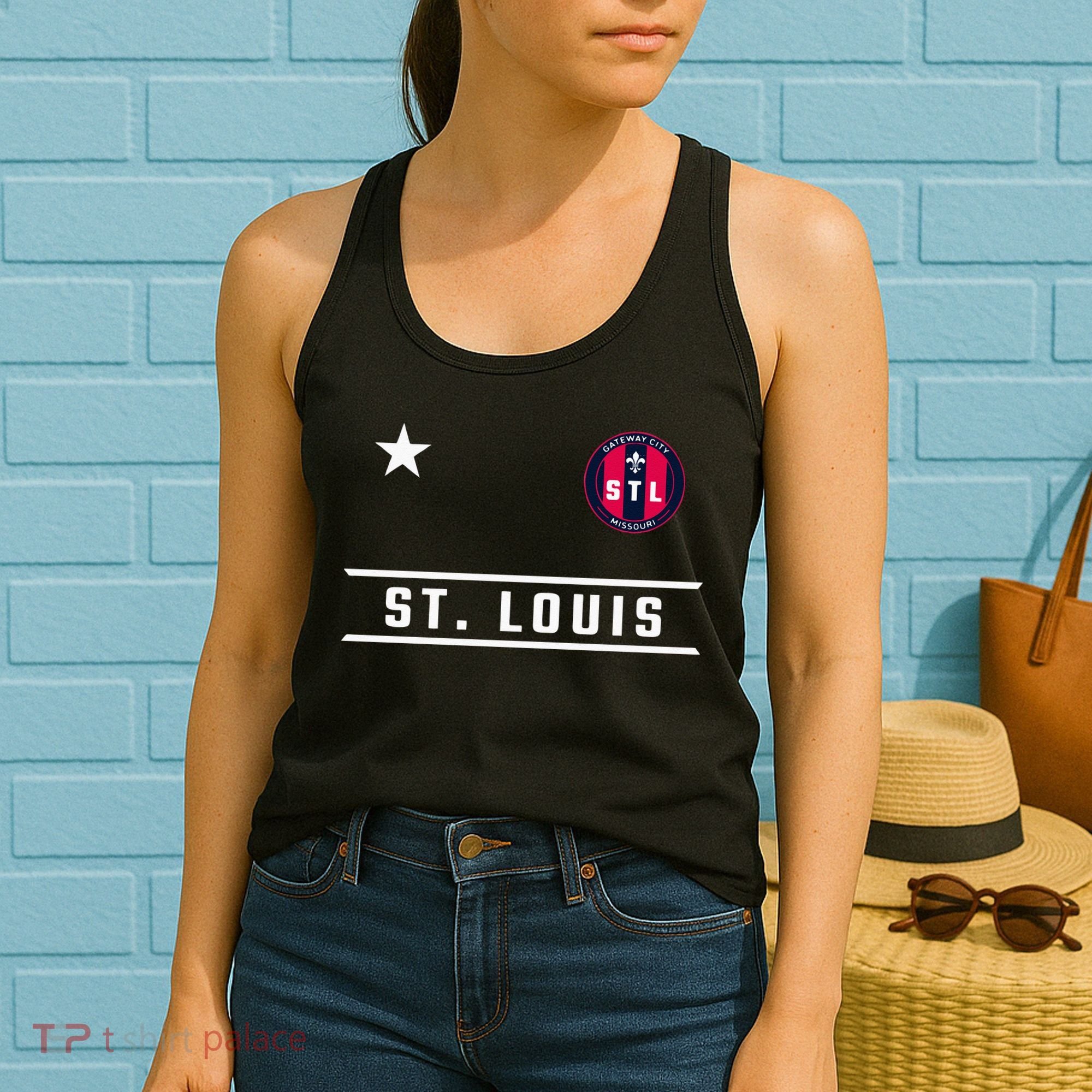 St Louis Missouri Fleur De Lis Badge Women's Tank Top
