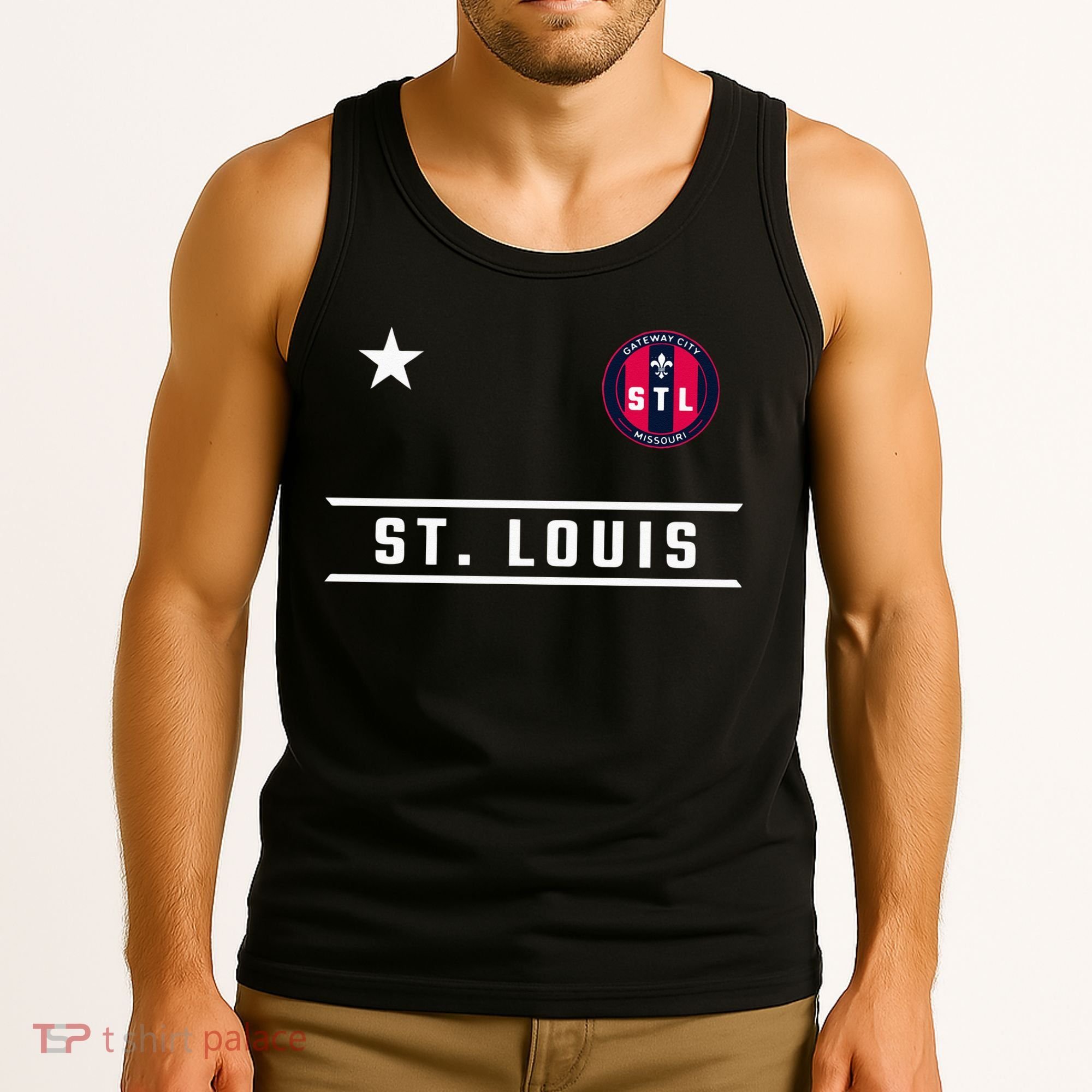 St Louis Missouri Fleur De Lis Badge Tank Top