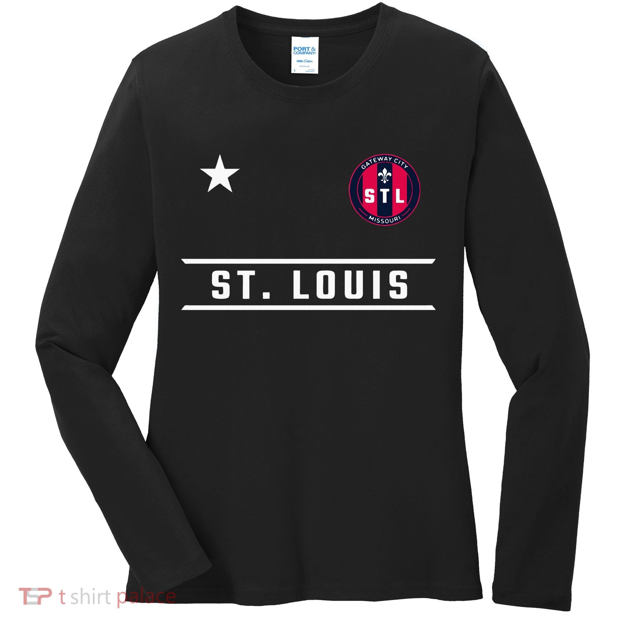 St Louis Missouri Fleur De Lis Badge Women's Long Sleeve Shirt