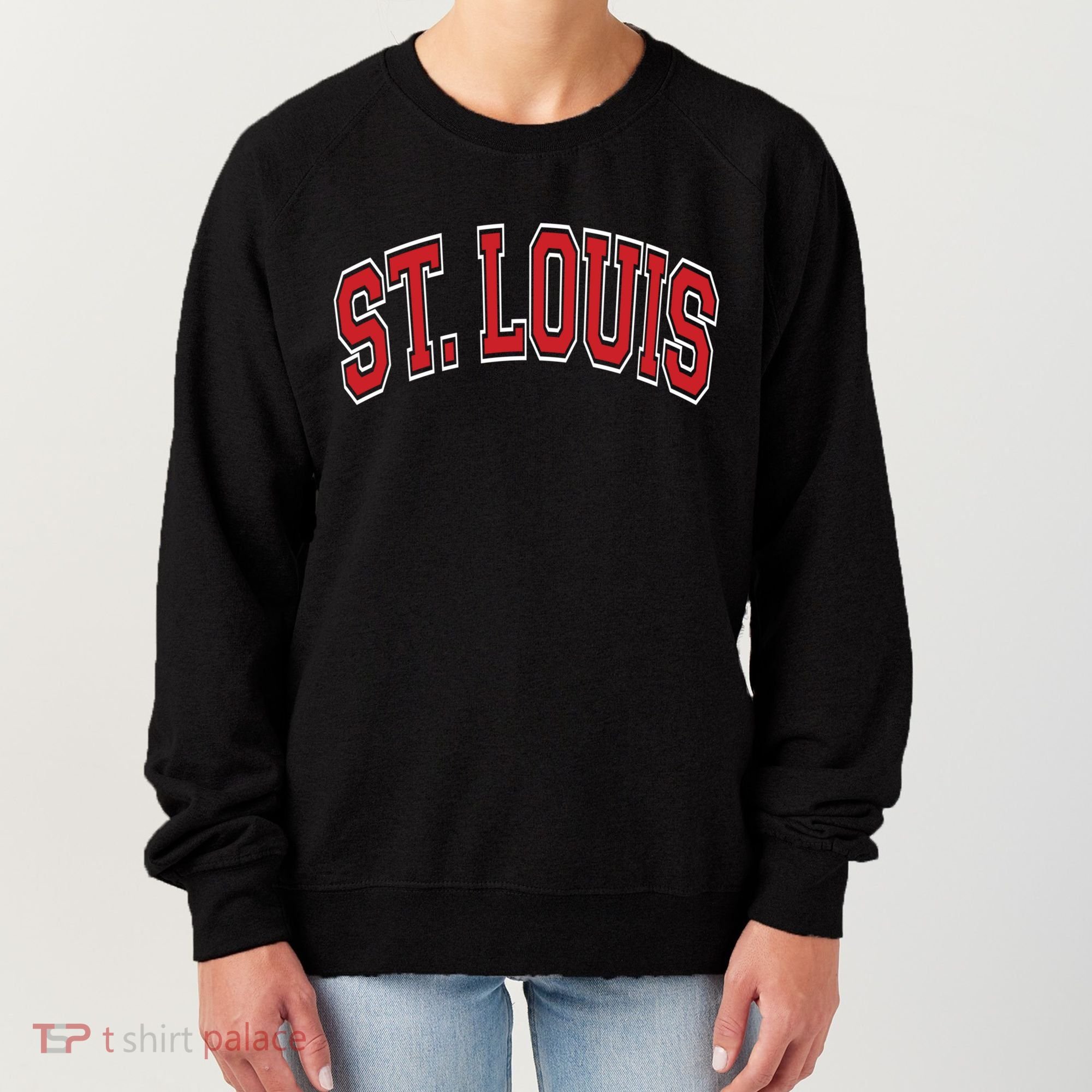 St Louis Missouri Varsity Style Red Text Gift Women's Sweatshirt