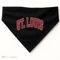 St Louis Missouri Varsity Style Red Text Gift USA-Made Doggie Bandana thumb 0